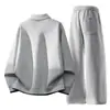 Directo del FabricanteConjunto de Hombre Talla Grande para Primavera y Otoño, Sudadera de Dos Piezas Falsas Talla Extra con Cuello de Solapa y Pantalones Largos, Estilo Coreano