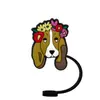 Nuevo protector de pajita de cachorro de dibujos animados tapa de pajita de 10 MM tapón de polvo de silicona decoración de pajita de fiesta de dibujos animados linda cruz