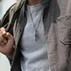 Pingente Estrela de Seis Pontas Retrô Personalidade Masculina Colar Espinho Moda Europeia e Americana Hip Hop Letras Corrente de Clavícula Masculina Tendência