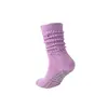Calcetines de yoga de tubo largo, calcetines de algodón, calcetines largos de rizo, calcetines antideslizantes de fitness Pilates para mujer, suelas engrosadas, calcetines deportivos unisex