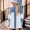 Jaqueta Jeans Feminina Amazon Primavera 2024 Nova Tendência Jaqueta Solta e Versátil Denim Color Block