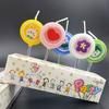 Velas Redondas de Colores Dulces Decoración de Pastel Día del Niño Conejito Lindo Dibujo Animado Corazón Flor Velas de Cumpleaños