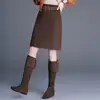 Nova Saia Elegante Versátil de Comprimento Médio para Mulheres Outono 2026, Estilo Coreano, Fashion, Slim Fit, Corte Reto, Bodycon, Tendência