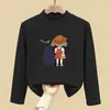 Roupa de baixo infantil com forro de fleece para outono e inverno 2026, novo estilo, blusa infantil de gola alta curta, camiseta de manga comprida para usar em camadas no outono e inverno