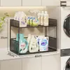 Estante de almacenamiento para encimera de lavadero de balcón, estante de almacenamiento para detergente para ropa junto a la lavadora, estante multifuncional de capas para el hogar para la sala de estar