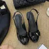 Primer encuentro: Sandalias de tacón grueso de punta cerrada con lazo dulce estilo francés para mujer, perfectas para el verano y para combinar con vestidos, bailarinas suaves y cómodas