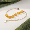 Yilu Prata Azul Água Jade Prata de Lei S925 Âmbar Banhado a Ouro Padrão Quadrado Dente Cubo de Açúcar Geométrico Casual Pulseira de Prata Estilo Quente