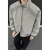 Jaqueta Outerwear de Marca Tendência Cool Solta Outono Estilo de Rua Estilo Americano Com Gola Alta Couro PU de Motocicleta Tamanho Regular Jaqueta Masculina