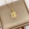 Diseño de Nicho Gama Alta Micro-Pavimentado Zircón Conservación del Color Oro de 18K Chapado en Cobre Colgante de Collar Accesorios Joyería Virgen Al Por Mayor