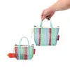 Bolsa Pequeña Cultural y Creativa de Taiwán Billetera para Monedas Billetera para Monedas de Malla Rayada de Colores Bolsa de Almacenamiento con Llavero