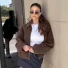 Chaqueta Vintage de Ante Marrón Melard para Mujer 2026 Otoño Para Ir al Trabajo Chaqueta Holgada de Solapa con Sentido del Diseño Ropa de Mujer