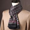 Lenço de Seda de Amora de Alta Qualidade para Homem Lenço de Seda Primavera Outono e Inverno Estilo Chinês Listra Longa Presente de Negócios para Namorado