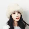 Chapéu de Inverno Feminino Fofo Peludo de Pote Algodão Quente Peludo Chapéu de Pescador Face Showface Pequeno Peludo de Pelúcia Chapéu Mongol