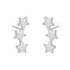 Pendientes de tres estrellas 2022, nuevos, elegantes y a la moda, ideales para celebridades. Diseño exclusivo para mujer. Pendientes sencillos que combinan con todo.