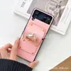 Para Samsung Galaxy zflip 4 geração fivela de diamante anel de mão moda luxo zflip5 capa de celular dobrável