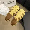 Sandalias romanas para mujer con punta cubierta, nuevo estilo verano 2026, tejidas, transpirables, versátiles, sandalias retro Birkenstock súper populares