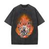 Camiseta con estampado digital para hombre y mujer, de verano, informal, combinable, de marca moderna, americana, holgada, para hombre y mujer, con animación de sangre caliente.