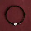 Pulsera Trenzada Roja de Anémona de Moda para Hombres y Mujeres, Mejores Amigos, Parejas, Año del Zodiaco Pulsera Trenzada Hecha a Mano Regalo