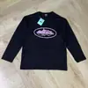 Camisetas Casuales Sueltas de Manga Larga Raglán con Bloques de Color Estampado de Letras Alcatraz para Hombre y Mujer Marca de Moda al por Mayor Transfronteriza