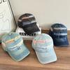 Gorra de Béisbol Lavada y Desgastada de Mezclilla Arcoíris Estilo Coreano para Primavera y Verano para Hombres y Mujeres, Gorra de Pico Trendy Desgastada para Padres e Hijos