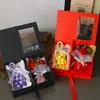 Jabón Artesanal de Racimo de Uvas Souvenir Navideño Regalo para Novia Mejor Amiga Ramo Pequeño Jabón Práctico Souvenir Caja de Regalo con Techo Solar