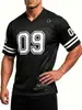 Camiseta de Verano para Hombre Estilo Americano Juvenil Holgada de Malla Secado Rápido Transpirable de Manga Corta para Hombre Cuello en V para Correr Entrenamiento Baloncesto Uniforme