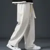 Pantalones rectos de color liso estilo Hong Kong para hombre, de primavera y verano, holgados, cómodos, a la moda, con todo incluido, casuales, con corte, pantalones drapeados