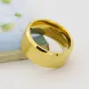 Anel Ovelo Fashion Dourado Fosco Joia de Aço Feito à Mão Tendência Europeia e Americana Anel Único Robusto Masculino