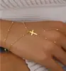 Pulseira de Corrente Transfronteiriça Europeia e Americana Pulseira Simples de Pérola Branca Combinação Multicamadas Corrente de Dedo Pulseira de Dedo de Liga para Mulheres