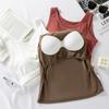 Camisola interior de verano de talla grande con almohadilla para el pecho, ropa interior para mujer, nueva prenda exterior con copa fija, sujetador integrado en la espalda, ropa interior