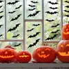 Fiesta de Halloween Murciélago Negro de Ojos Rojos Pegatinas de Pared Pegatinas 3D Decoración de Pared de Fondo para Sala de Estar Diseño Murciélago