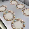 Tapete Redondo de Mesa Vendido Quente na Amazon Transfronteiriça Ovos e Coelhos de Páscoa Multicor Temu Mais Vendido Novo Estilo Linho