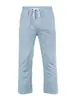 2026 Amazon Verano Nuevos Pantalones Casuales Rectos Sueltos de Lino Rayados con Cordón Transpirables de Secado Rápido Estilo Hombre