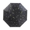 Chuva de penas guarda-chuva automático novo três guarda-chuva automático dobrável criativo protetor solar de borracha preta guarda-sol guarda-sol uma geração de cabelo
