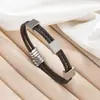Pulsera Retorcida Grabada con Láser Transfronteriza para Hombre, Pulsera Ajustable de Acero de Titanio, Pulsera Personalizada de Acero Inoxidable de Lujo Ligero