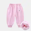 Pantalones largos con forro polar para otoño e invierno, pants deportivos para niños, pantalones casuales para niñas, pantalones para niños, pantalones deportivos para niños, Otoño Clase A