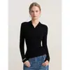 Suéter tejido de estilo retro francés con cuello medio y media cremallera para mujer, otoño/invierno, con un corte sofisticado y ajustado, suave y cómodo, perfecto como capa base o top