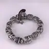 Prata Pura 990 Prata de Lei Cabeça de Rei Macaco Contas Vintage Contas de Buda Pulseira Rei Macaco Contas da Sorte Pulseira Contas