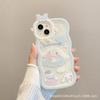 Adecuado para funda de teléfono iPhone 15 Cinnamoroll Ola, Cubierta protectora de teléfono TPU Apple 16 con soporte, Estilo lindo Cobertura completa