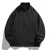 Chaqueta Enbu para Hombre Estilo Nuevo Primavera y Otoño Cuello Alto Chaqueta para Hombre Corte Holgado Resistente al Viento Estilo Americano Chaqueta de Trabajo Moderna