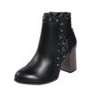 Juti em estoque novo outono e inverno 2022 sapatos de cano alto com salto plataforma europeus e americanos comércio exterior tamanho grande salto alto moda sapatos com zíper lateral