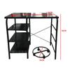 Mesa de cocina transfronteriza para cocinar, de acero al carbono incrustado, estante para saltear, estufa, estante para microondas, mesa de cocina para casa de alquiler