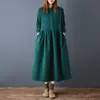 Nuevo Vestido Coreano de Moda de Talla Grande, Holgado, Elegante, de Longitud Media, con Solapa, Adelgazante y de Manga Larga para Mujer, Otoño e Invierno 2026