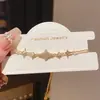 Pulsera Colgante Estrella de Zirconia Chapada en Oro Real de 18 Quilates Lujo Accesible Moda Exquisita Joyería de Mano Elegante de Gama Alta para Mujeres