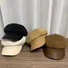 Sombrero Octagonal Casual Retro Nuevo de Otoño e Invierno Estilo Coreano para Mujer Hace que la Cara se Vea Más Pequeña Boina Nube de Invierno Sombrero de Pintor Estilo Británico