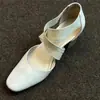 2026 Nuevos Zapatos de Ballet Versátiles Estilo Francés, Tacones Altos para Mujer de Tacón Medio, Sandalias con Punta Hueca, Zapatos Casuales