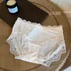 Ropa interior de encaje jacquard de tiro medio para niñas, ligera, transpirable, refrescante, alta elasticidad, semitransparente, ropa interior de triángulo para mujer 3349