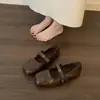 Zapatos Mary Jane Cuadrados Retro Franceses para Mujer 2026 Primavera/Otoño Nuevos Negros de Corte Bajo Zapatos Planos de Una Sola Pieza para Viajar al Trabajo
