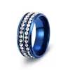 Anillos de Acero de Titanio Europeos y Americanos Incrustados con Diamantes de Amazon, Anillos de Moda Sencillos para Pareja, Joyería, Accesorios de Acero Inoxidable Más Vendidos