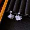 Pendientes Colgantes de Zirconita de Aguja de Plata Hoja de Ginkgo Perla Estilo Coreano Lujo Ligero Estilo Simple Pendientes de Temperamento a la Moda Venta al por Mayor